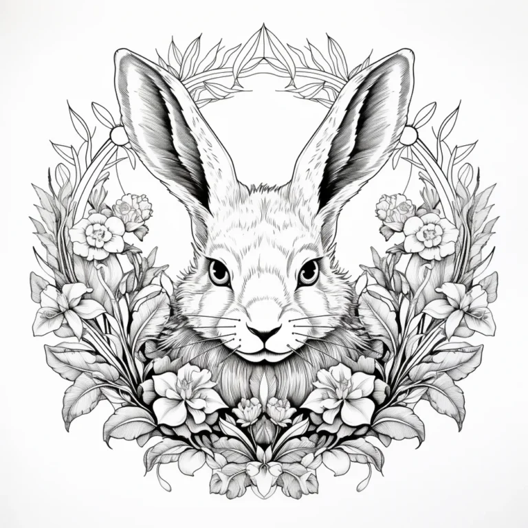 Free Coloring Page of Cute Rabbits