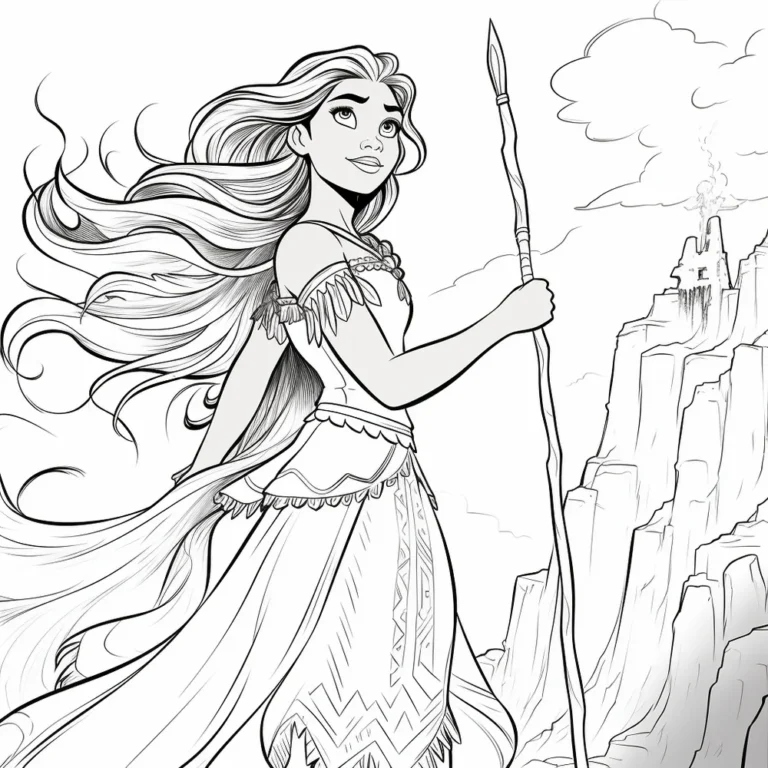Free Download Colouring Page of Disney Princess Poncahontas