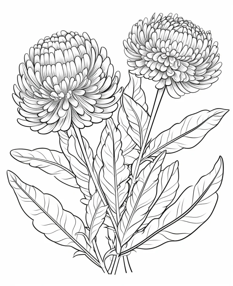 Free Download Colouring Page of botanical floral illustration