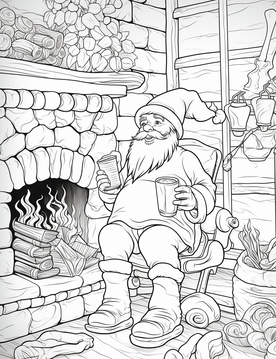 Free Download Colouring Page of Christmas