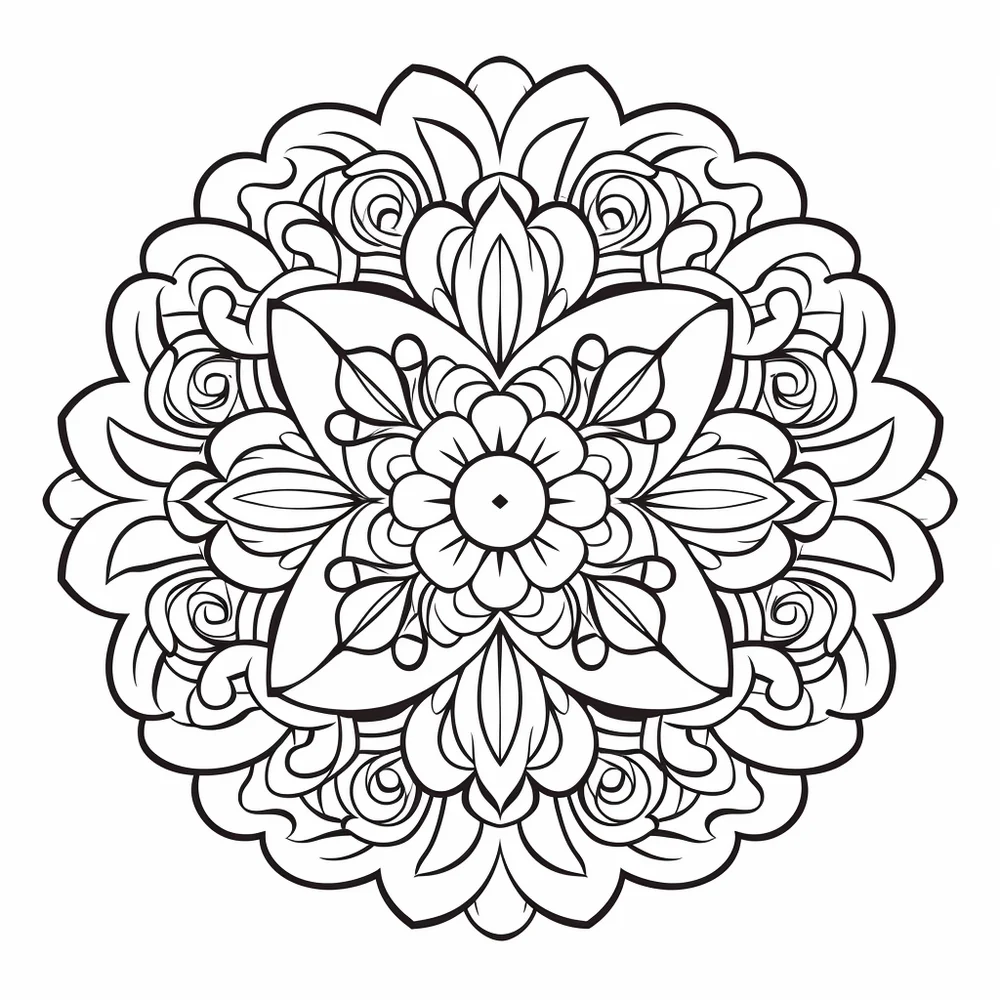 Free Download Colouring Page of Mandala