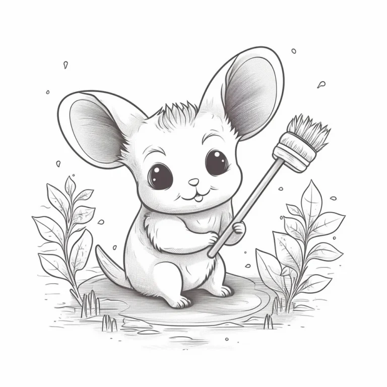 Free Download Colouring Page Colouring Book Cute chinchilla