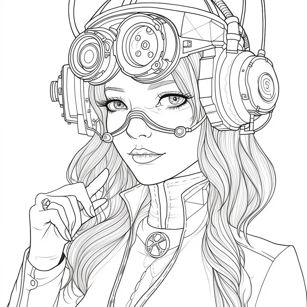 Free Download Colouring Page Coloring Book Animate Cyber Punk
