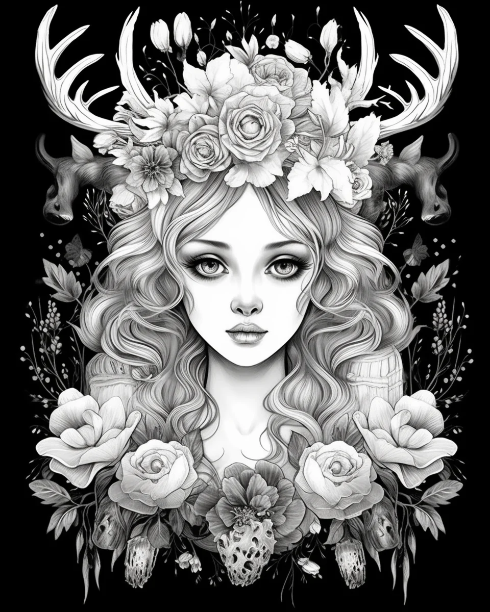 Free Download Colouring Page Coloring Book Sacred Animals Deer Fairy