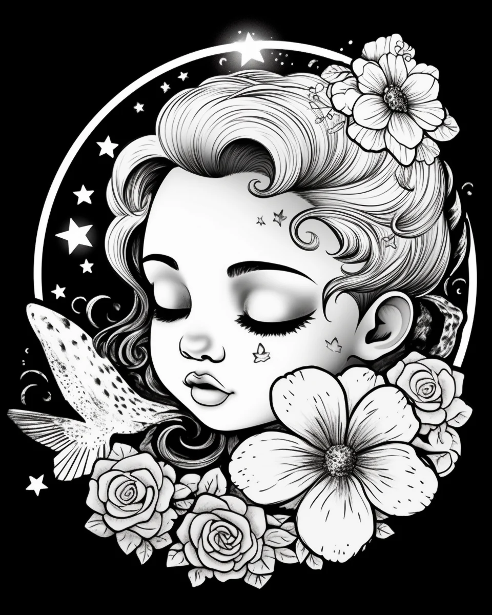 Free Download Colouring Page of cute doll heads
