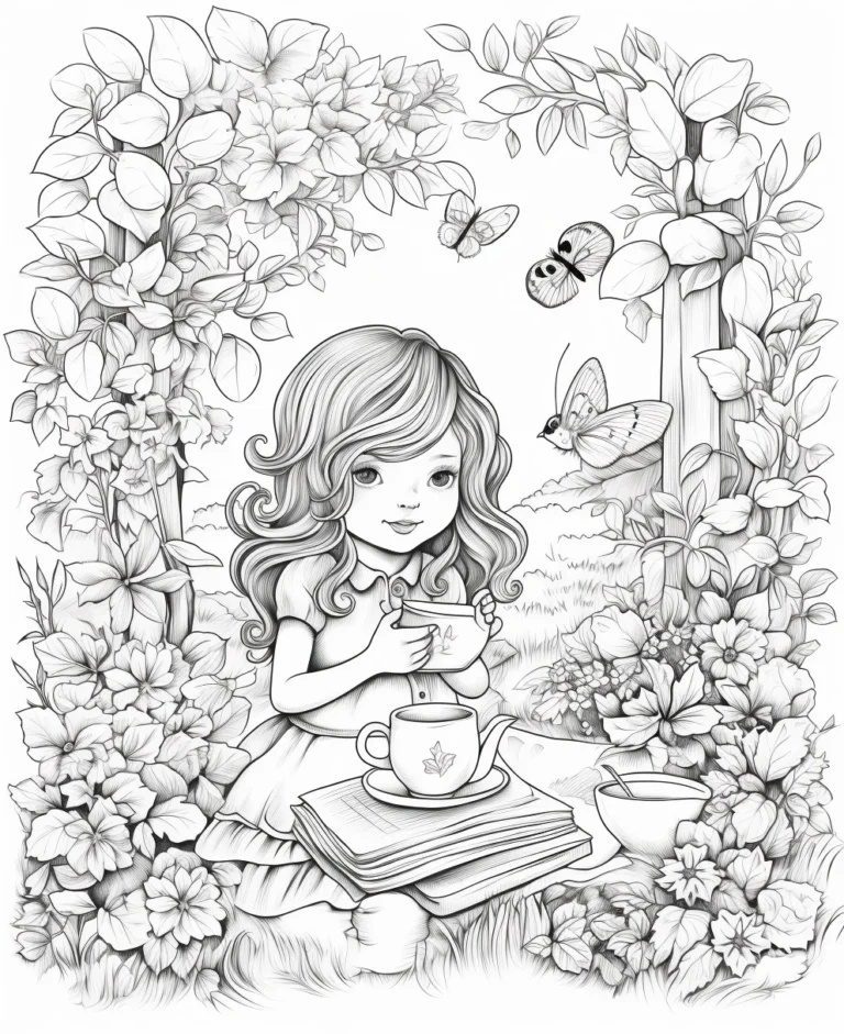 Free Download Colouring Page of Secret Garden