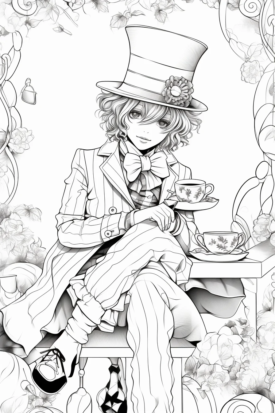 Free Download Colouring Page Alice in Wonderland