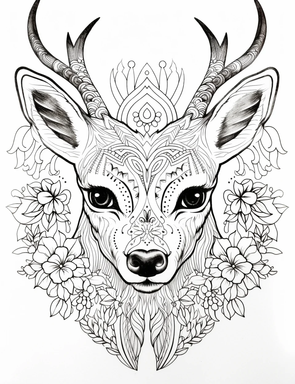 Free Download Colouring Page Colouring Book Mandala Deer