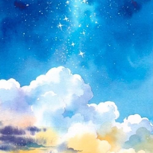 step by step painting clear night sky paint by watercolor