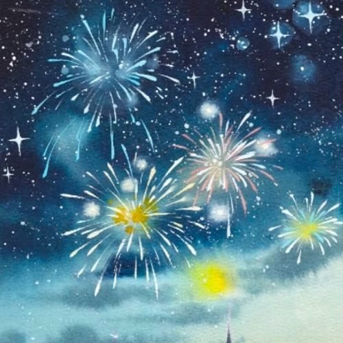 step by step painting fireworks sky paint by watercolor