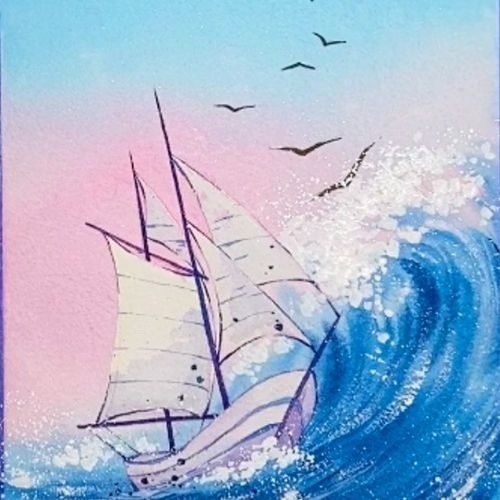 step by step painting boats paint by watercolor