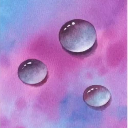 How to paint water drops with watercolor?