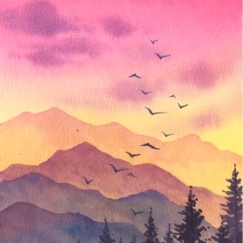 Sunset Mountain Watercolor: A Step-by-Step Tutorial