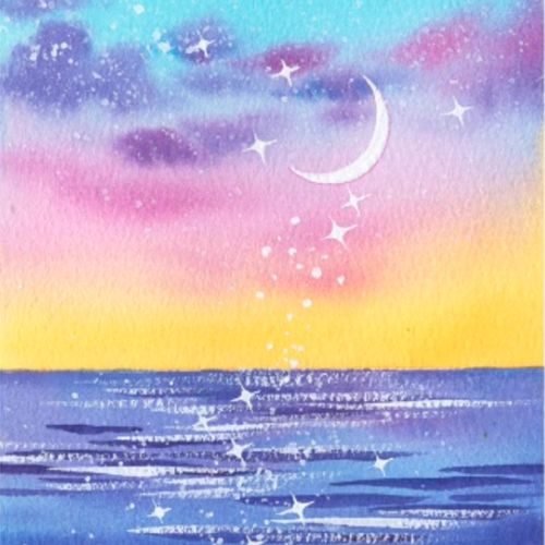 Painting a Serene Moon on the Ocean A Step-by-Step Watercolor Tutorial