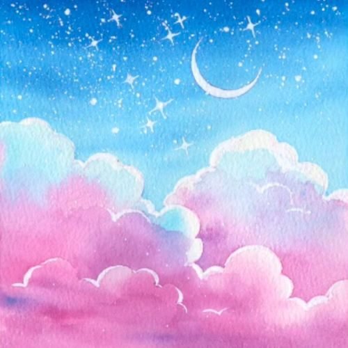A Step-by-Step Tutorial for Creating a watercolor dreamy sky