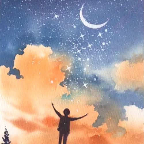 Watercolor Painting for Captivating Starry Skies and Serene Landscapes