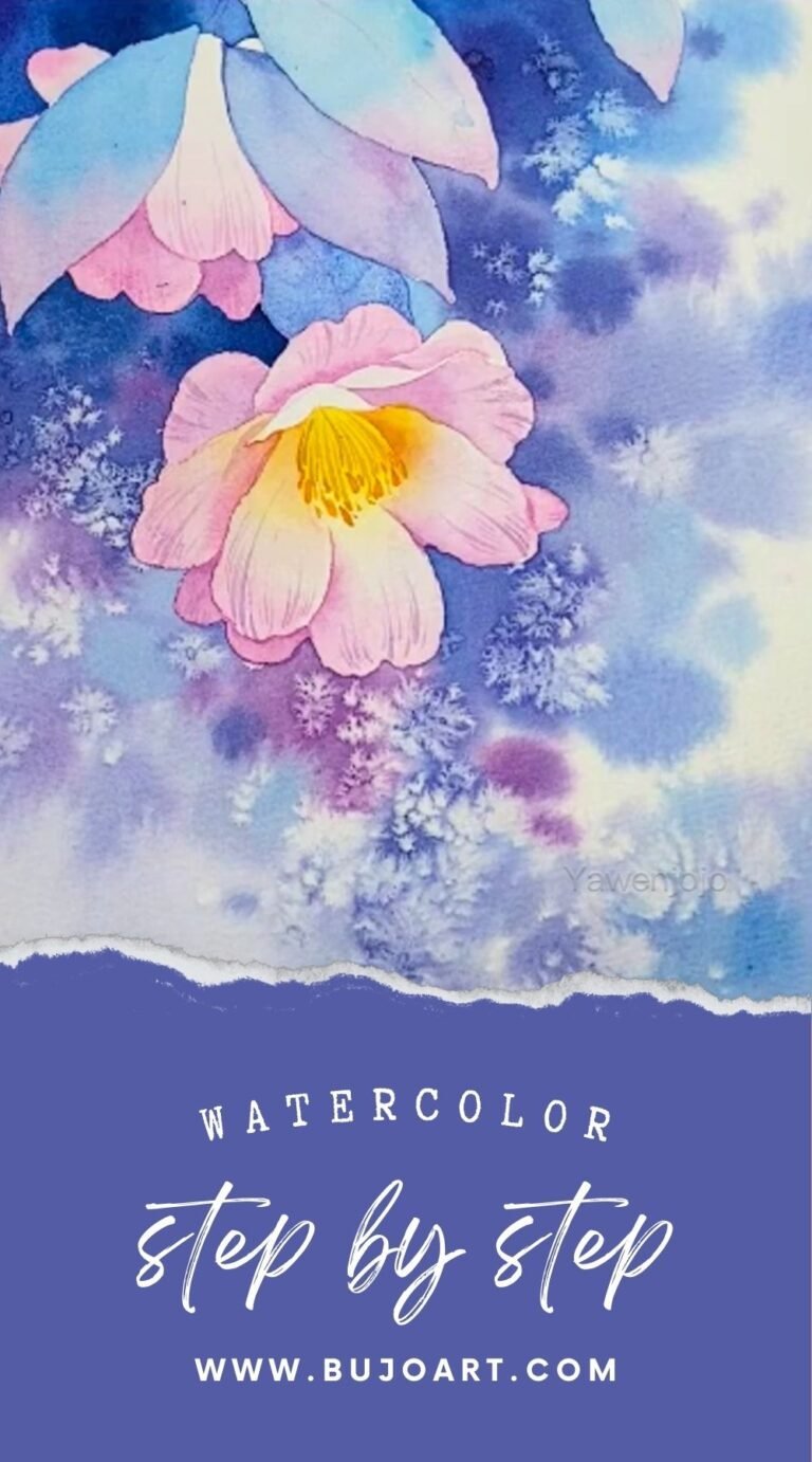 step by step painting peony watercolor painting tutorial – BUJO ART