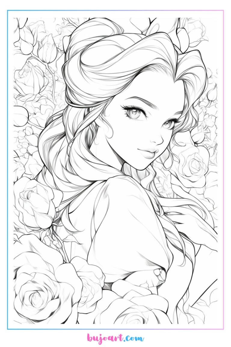 belle beauty and the beast coloring pages