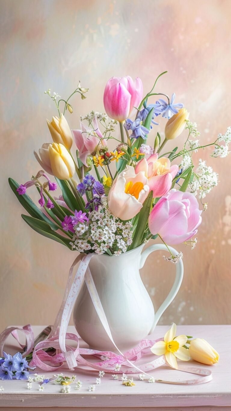 aesthetic cute wallpapers 4k lockscreen of flower bouquet