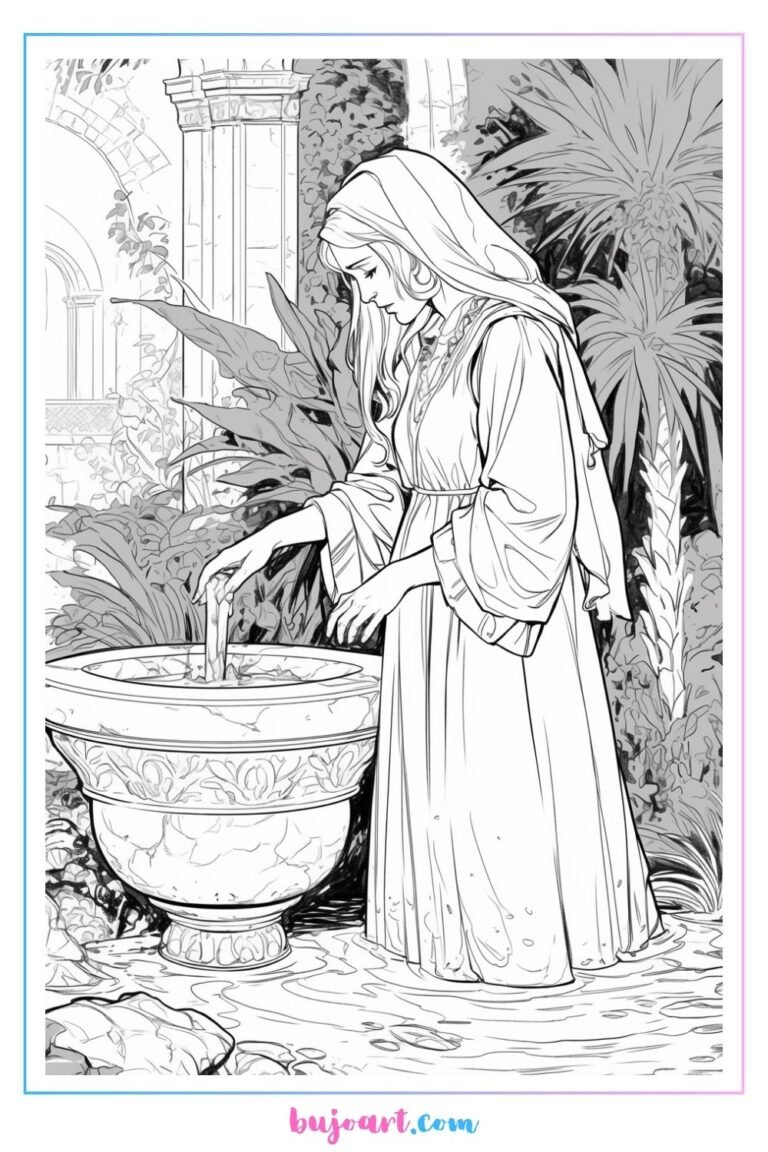 the woman at the well coloring page