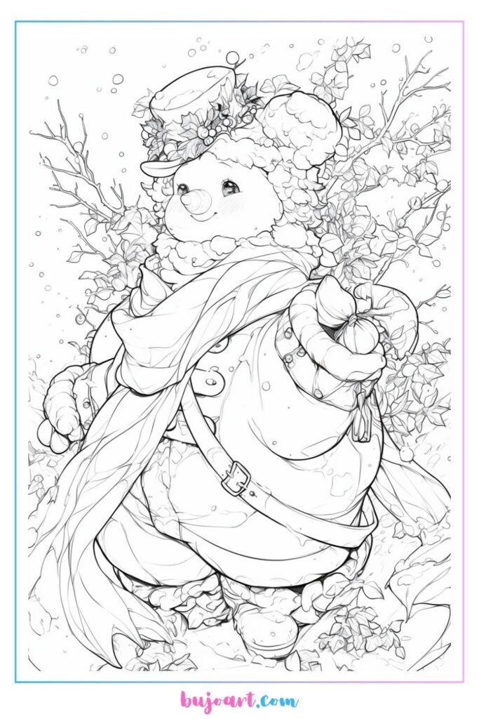 snowman printable coloring pages snow flake coloring page BUJO ART