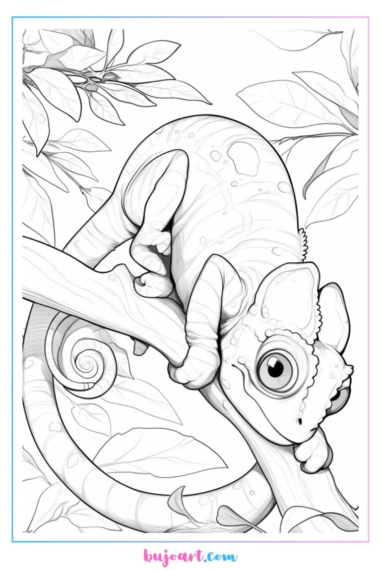 chameleon coloring page