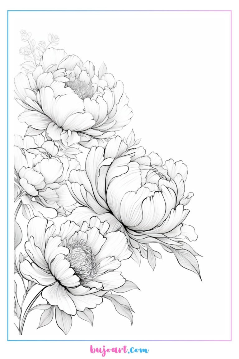 beautiful flower coloring pages – BUJO ART