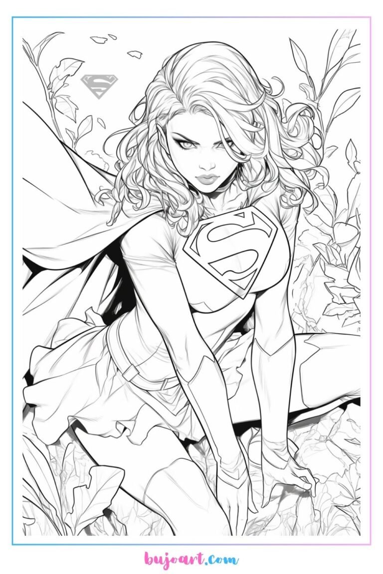 supergirl coloring pages for adults