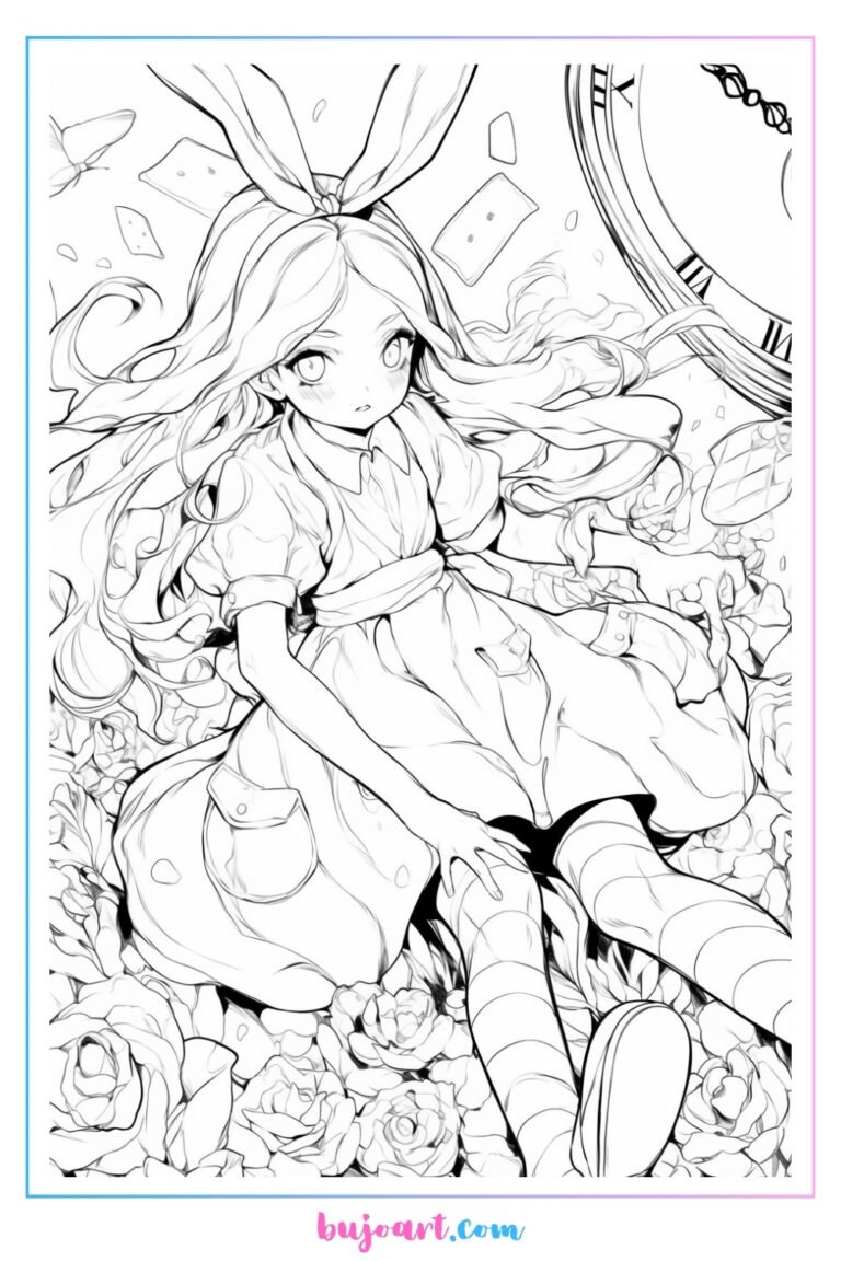 alice in wonderland coloring pages for adults