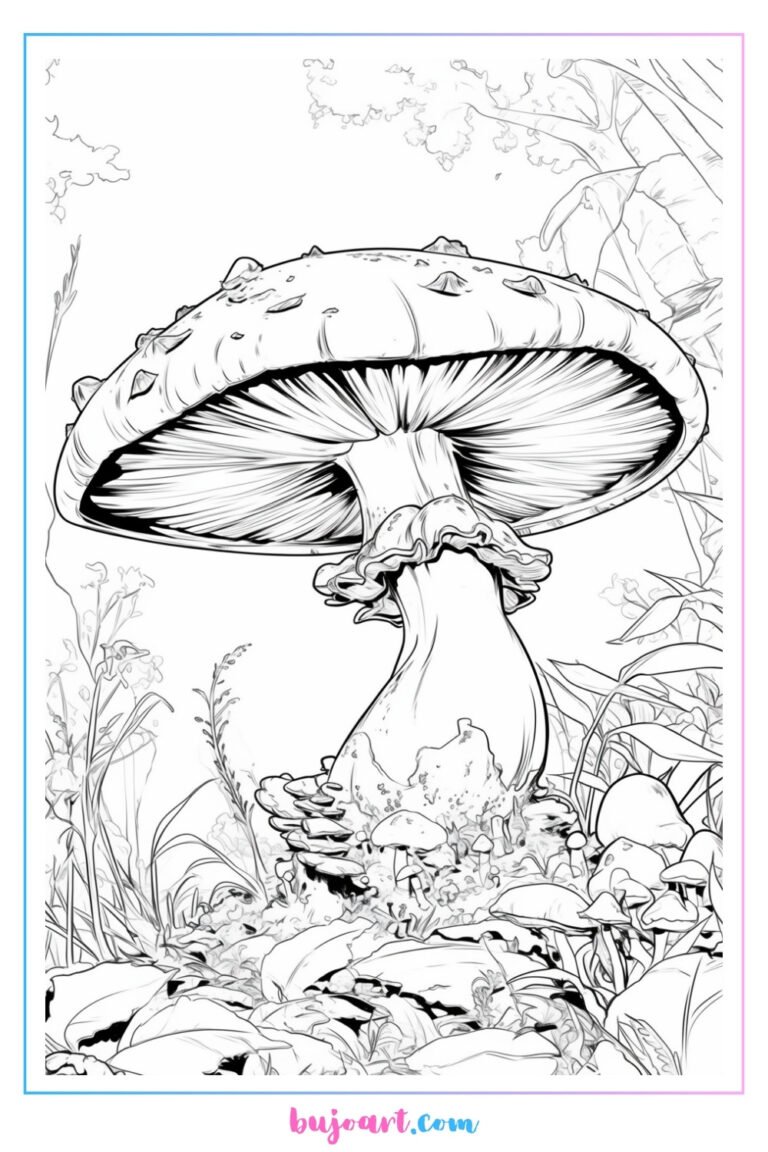 aesthetic mushroom coloring pages