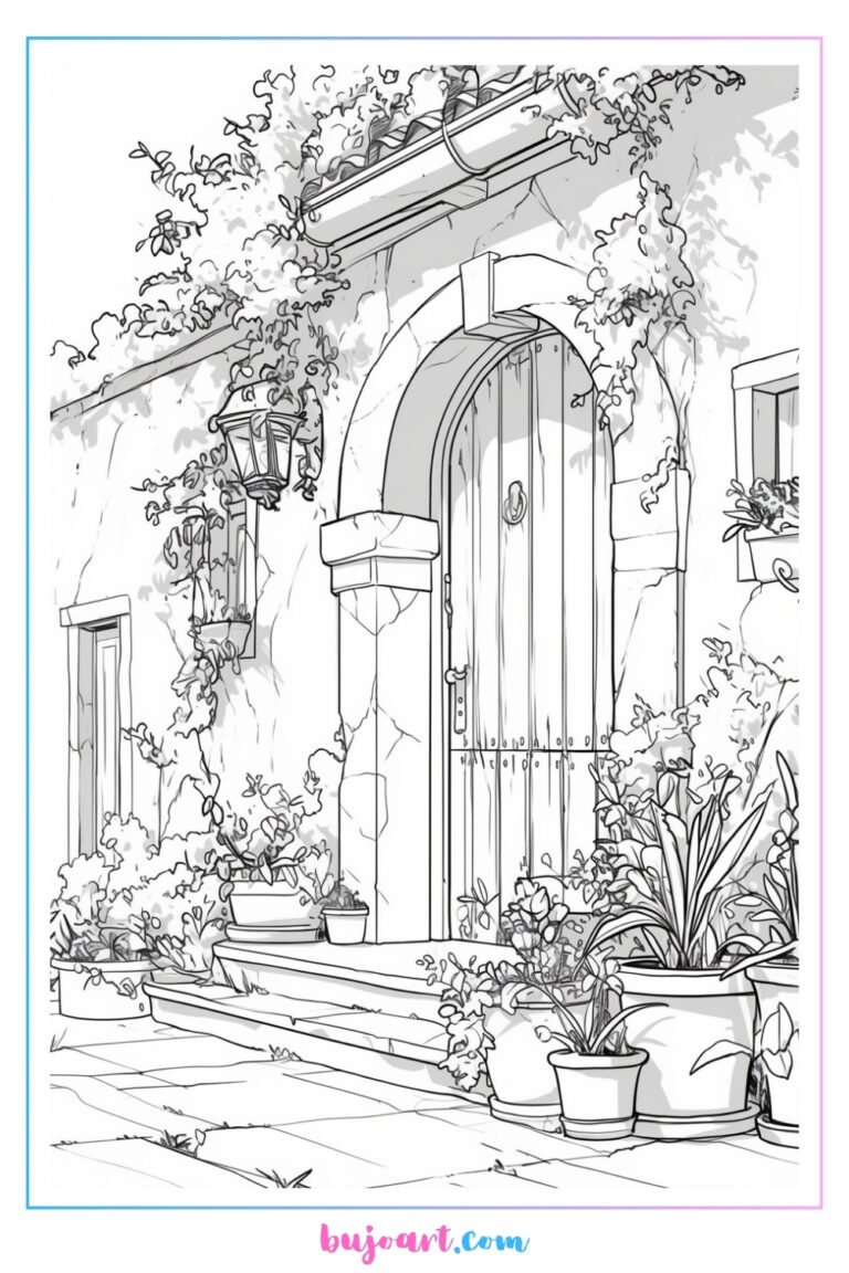 adult coloring pages houses