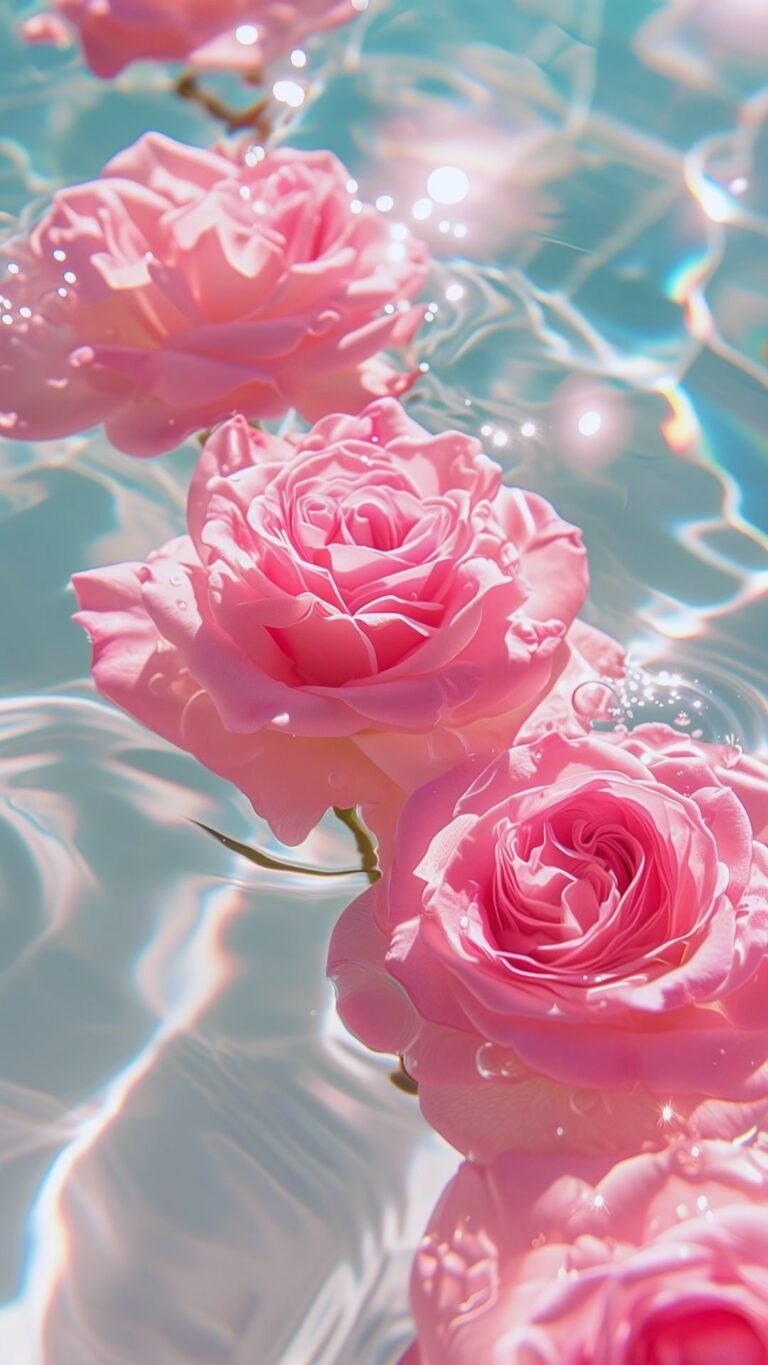 aesthetic cute wallpapers 4k lockscreen of floating roses