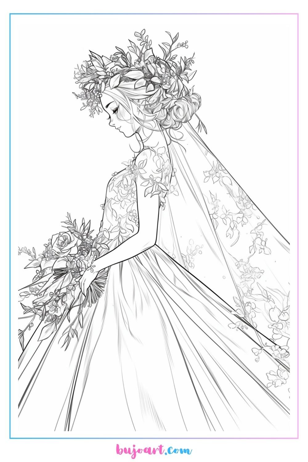 wedding dress coloring pages