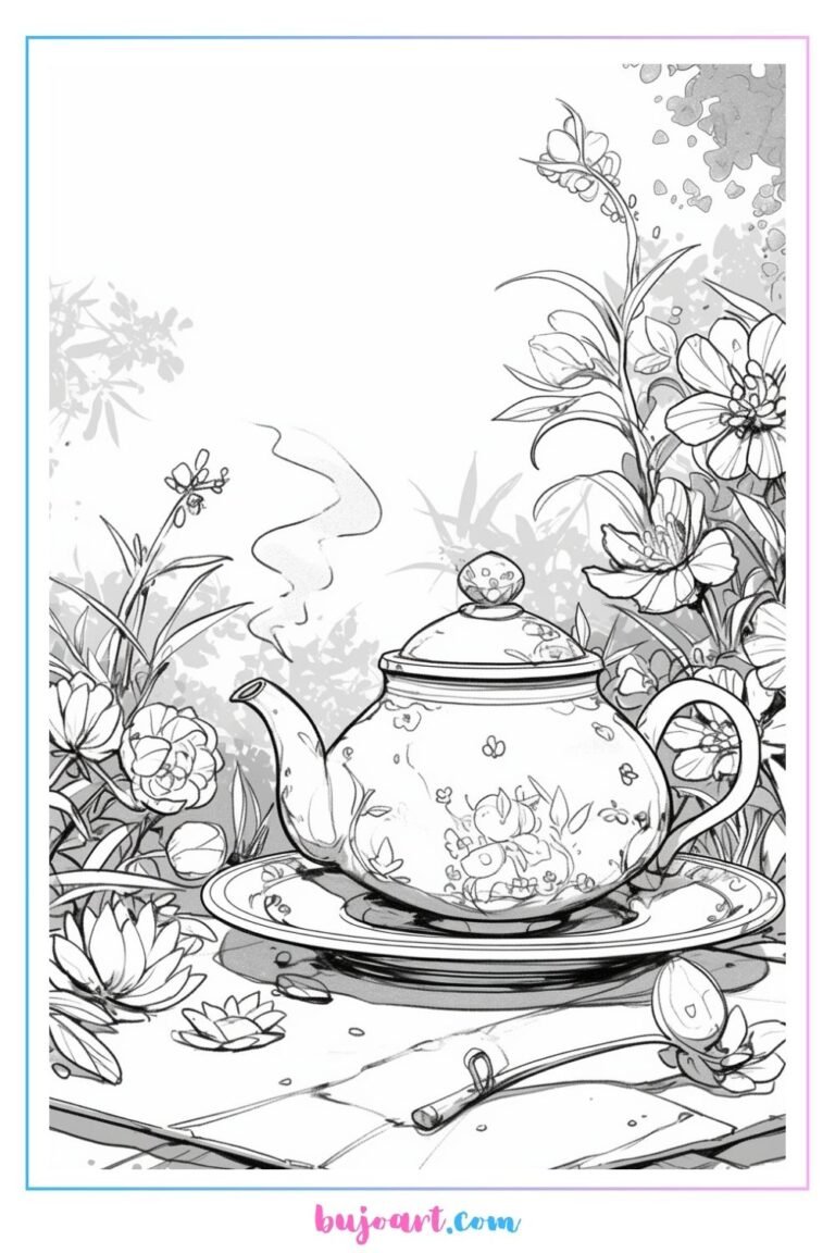 teapot coloring pages for adults and kids