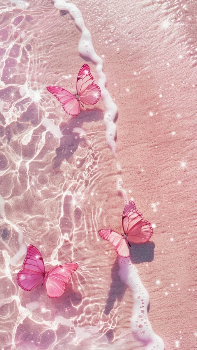 aesthetic cute wallpapers 4k lockscreen of pink butterflies