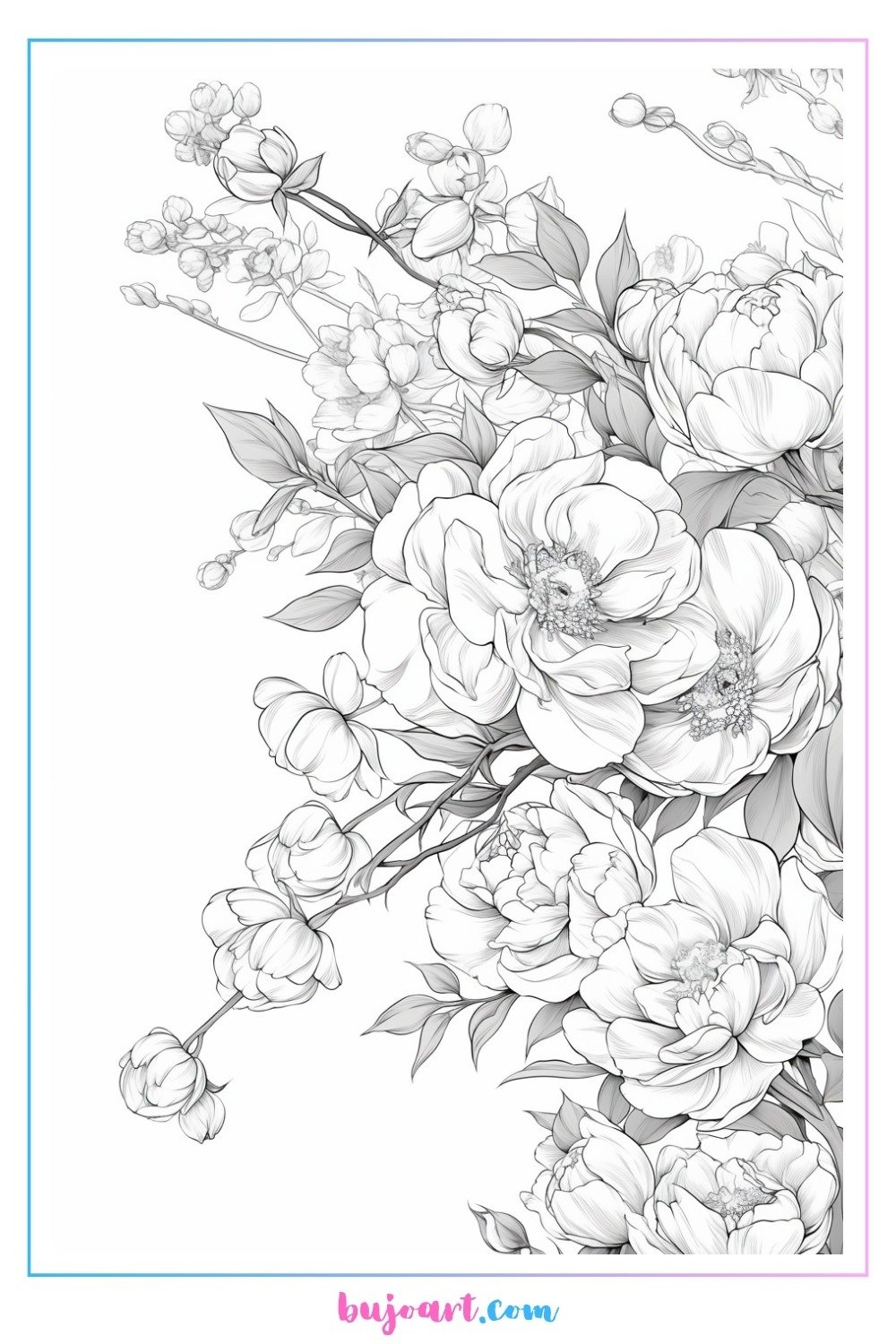 Beautiful Flower Coloring Pages BUJO ART