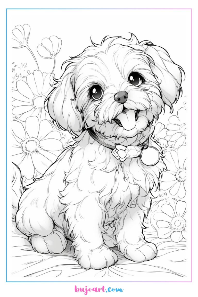 adorable puppy coloring pages