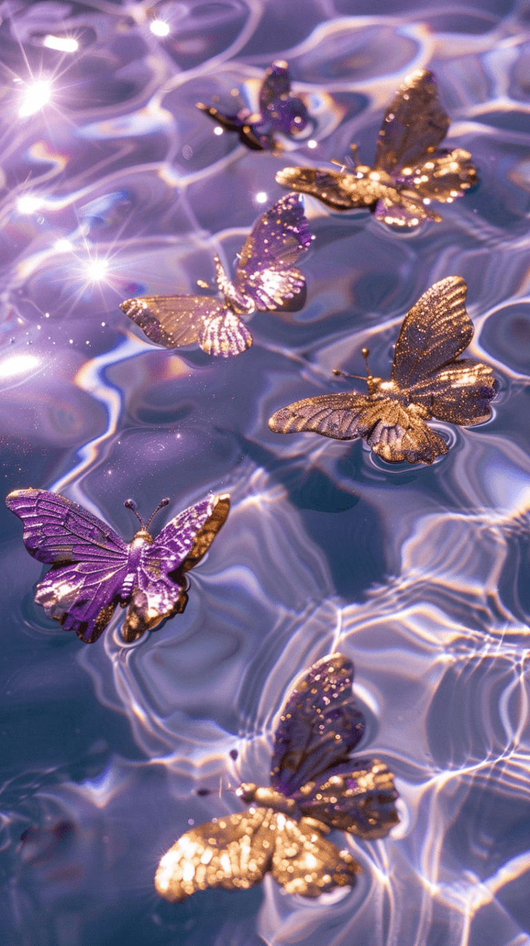 aesthetic cute wallpapers 4k lockscreen of floating butterflies